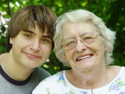 Intergenerational Programs - Young Man wih Senior Woman